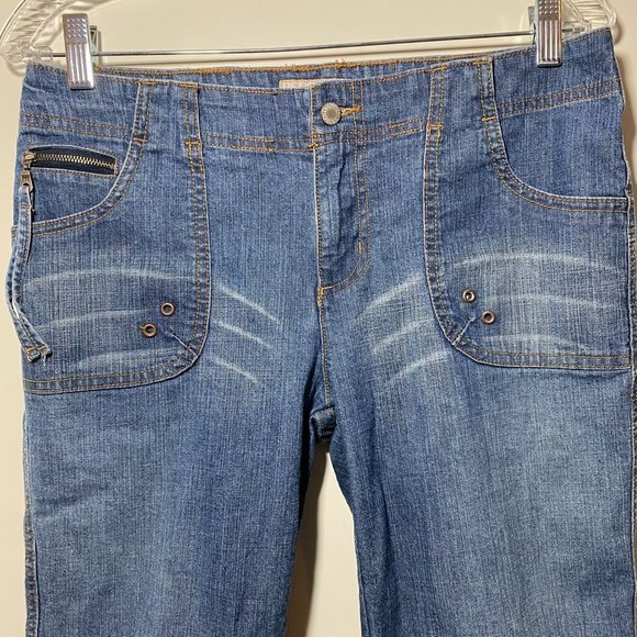 Personal Identity Stretch Denim Cuffed Capris Jeans Size 7/8 Blue - Picture 7 of 9